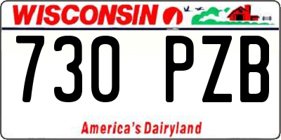WI license plate 730PZB