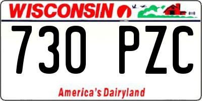 WI license plate 730PZC
