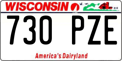 WI license plate 730PZE