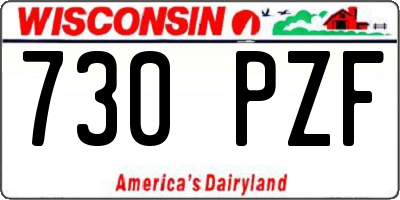WI license plate 730PZF