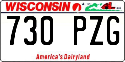 WI license plate 730PZG
