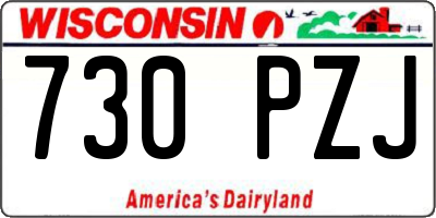 WI license plate 730PZJ
