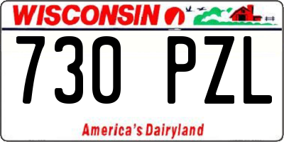 WI license plate 730PZL