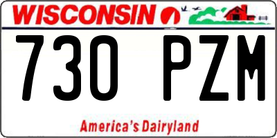 WI license plate 730PZM