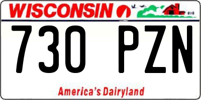 WI license plate 730PZN