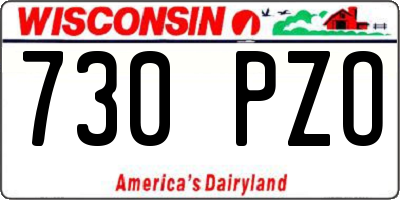 WI license plate 730PZO