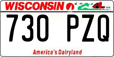 WI license plate 730PZQ