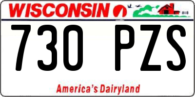 WI license plate 730PZS