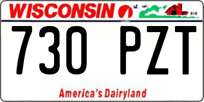 WI license plate 730PZT