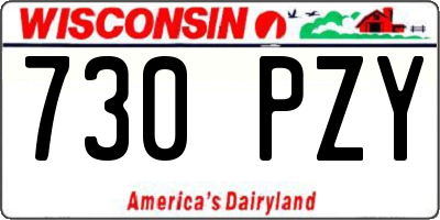 WI license plate 730PZY