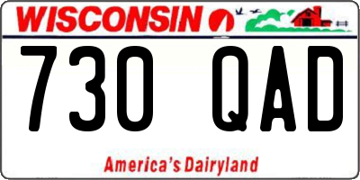 WI license plate 730QAD