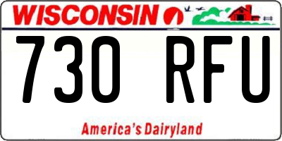 WI license plate 730RFU