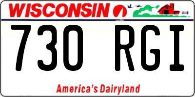 WI license plate 730RGI