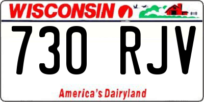 WI license plate 730RJV