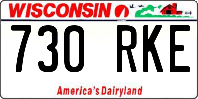 WI license plate 730RKE