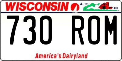 WI license plate 730ROM