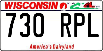 WI license plate 730RPL
