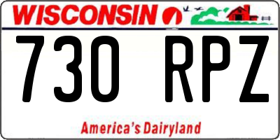 WI license plate 730RPZ