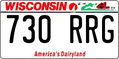 WI license plate 730RRG