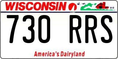 WI license plate 730RRS