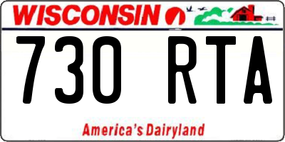 WI license plate 730RTA