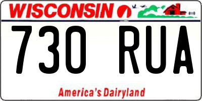 WI license plate 730RUA