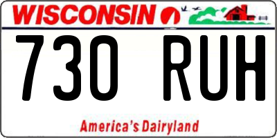 WI license plate 730RUH