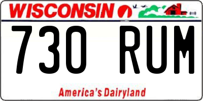 WI license plate 730RUM