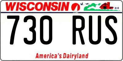 WI license plate 730RUS