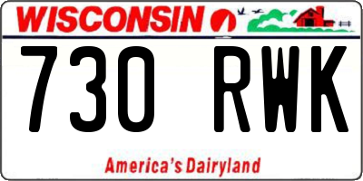 WI license plate 730RWK