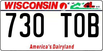 WI license plate 730TOB