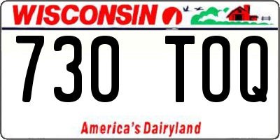 WI license plate 730TOQ