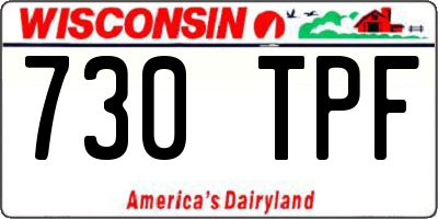 WI license plate 730TPF