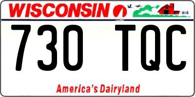 WI license plate 730TQC