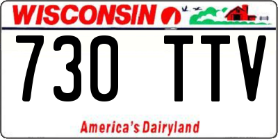 WI license plate 730TTV