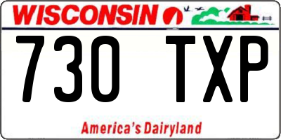 WI license plate 730TXP