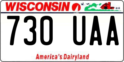 WI license plate 730UAA