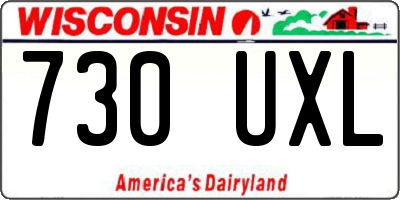 WI license plate 730UXL