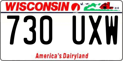WI license plate 730UXW