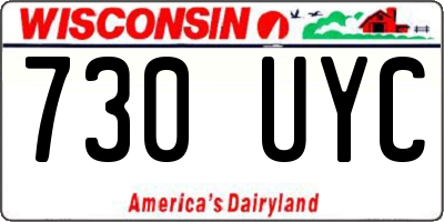WI license plate 730UYC