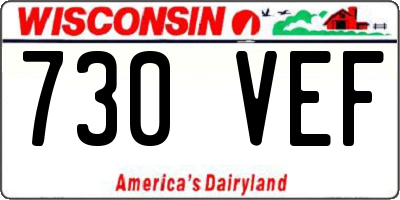 WI license plate 730VEF