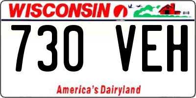 WI license plate 730VEH