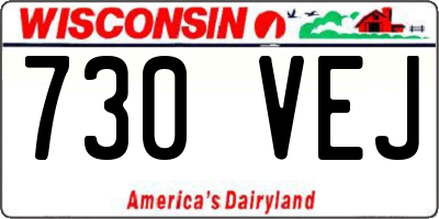 WI license plate 730VEJ