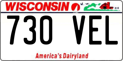 WI license plate 730VEL