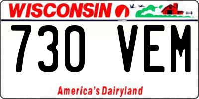 WI license plate 730VEM