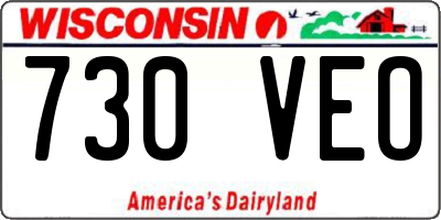 WI license plate 730VEO
