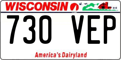 WI license plate 730VEP