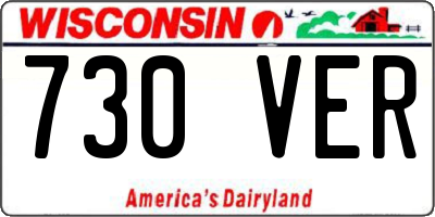WI license plate 730VER