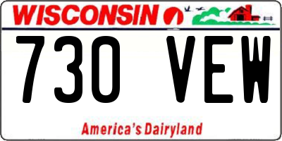 WI license plate 730VEW