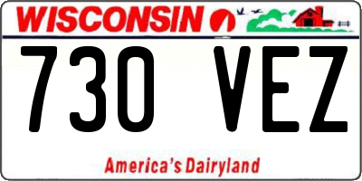 WI license plate 730VEZ